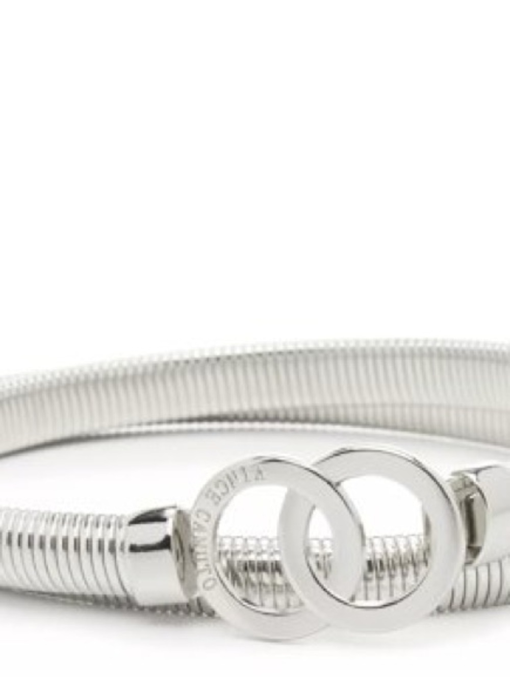 Vince Camuto Silver Linked Double-Ring Metal Belt